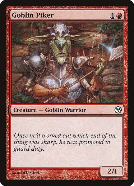 Goblin Piker trading card from Duels of the Planeswalkers Goblin Piker - Duels of the Planeswalkers Magic: The Gathering trading card