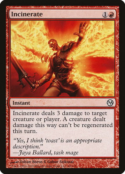 Incinerate - Duels of the Planeswalkers Magic: The Gathering trading card