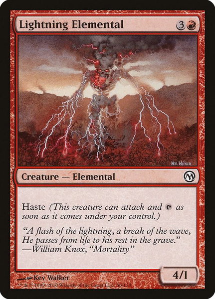 Lightning Elemental trading card from Duels of the Planeswalkers Lightning Elemental - Duels of the Planeswalkers Magic: The Gathering trading card