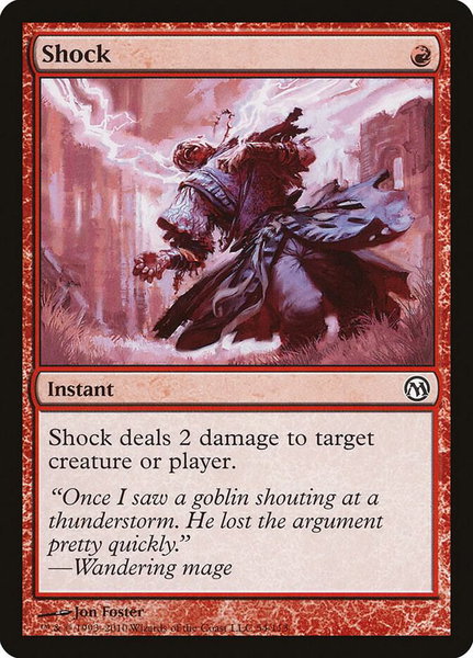Shock trading card from Duels of the Planeswalkers Shock - Duels of the Planeswalkers Magic: The Gathering trading card