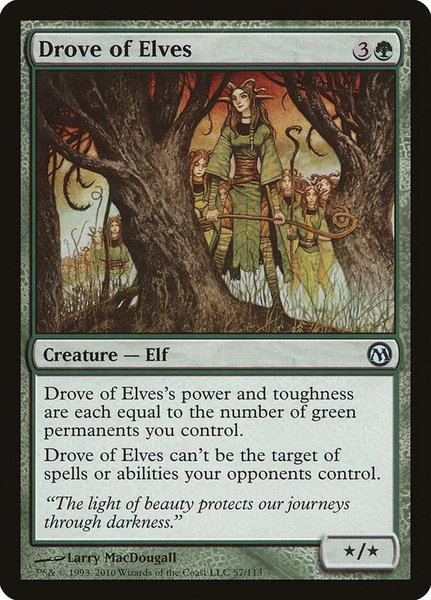 Drove of Elves trading card from Duels of the Planeswalkers Drove of Elves - Duels of the Planeswalkers Magic: The Gathering trading card