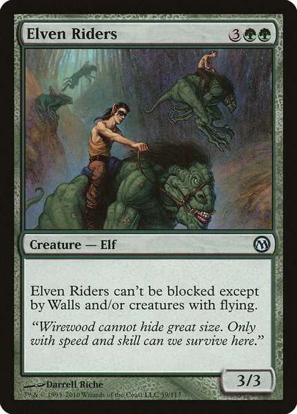 Elven Riders trading card from Duels of the Planeswalkers Elven Riders - Duels of the Planeswalkers Magic: The Gathering trading card