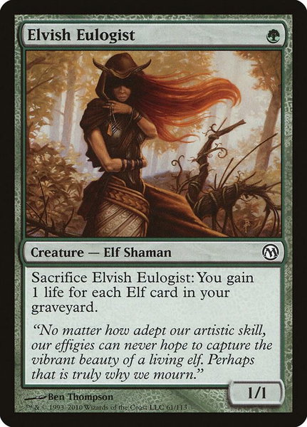 Elvish Eulogist trading card from Duels of the Planeswalkers Elvish Eulogist - Duels of the Planeswalkers Magic: The Gathering trading card