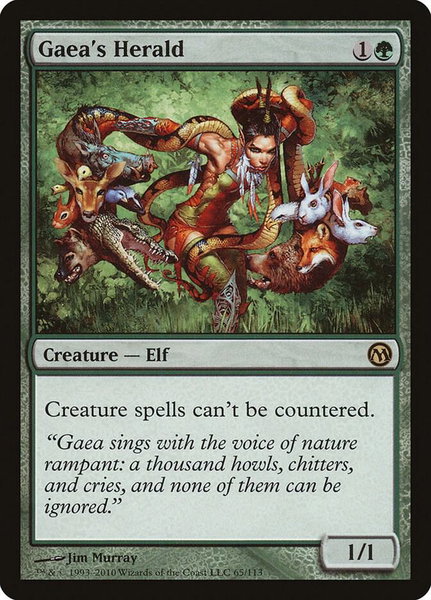 Gaea's Herald trading card from Duels of the Planeswalkers Gaea's Herald - Duels of the Planeswalkers Magic: The Gathering trading card