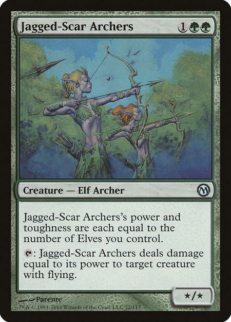 Jagged-Scar Archers trading card from Duels of the Planeswalkers Jagged-Scar Archers - Duels of the Planeswalkers Magic: The Gathering trading card