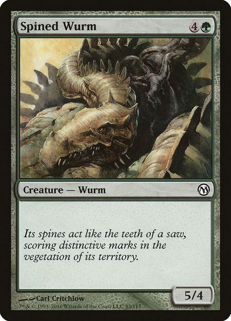 Spined Wurm trading card from Duels of the Planeswalkers Spined Wurm - Duels of the Planeswalkers Magic: The Gathering trading card