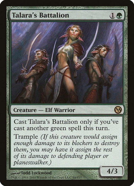 Talara's Battalion trading card from Duels of the Planeswalkers Talara's Battalion - Duels of the Planeswalkers Magic: The Gathering trading card