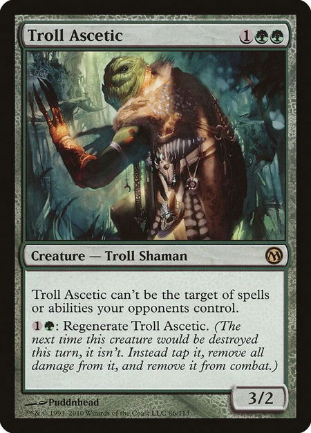 Troll Ascetic trading card from Duels of the Planeswalkers Troll Ascetic - Duels of the Planeswalkers Magic: The Gathering trading card