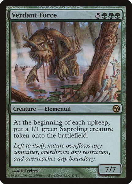 Verdant Force trading card from Duels of the Planeswalkers Verdant Force - Duels of the Planeswalkers Magic: The Gathering trading card