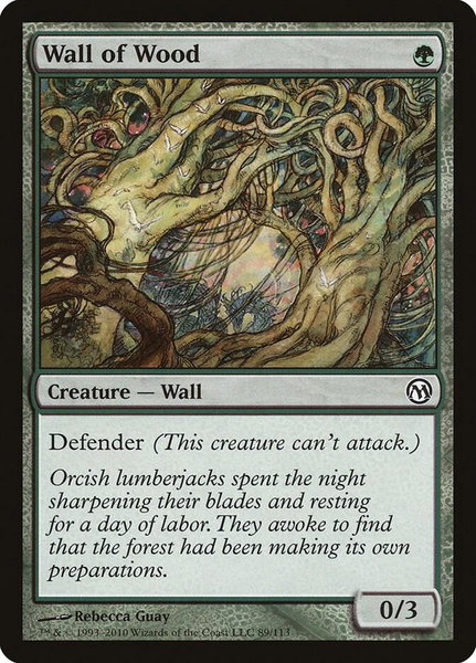 Wall of Wood trading card from Duels of the Planeswalkers Wall of Wood - Duels of the Planeswalkers Magic: The Gathering trading card