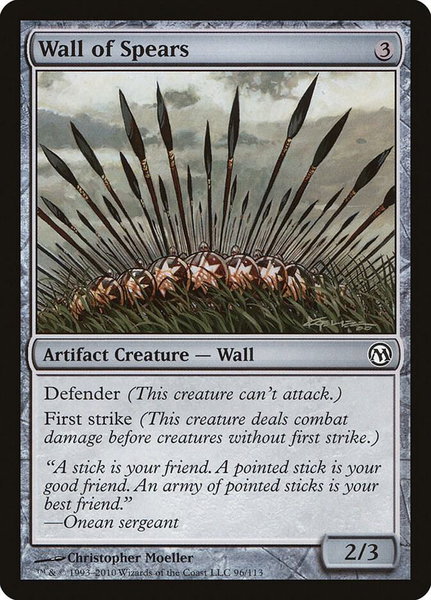 Wall of Spears trading card from Duels of the Planeswalkers Wall of Spears - Duels of the Planeswalkers Magic: The Gathering trading card