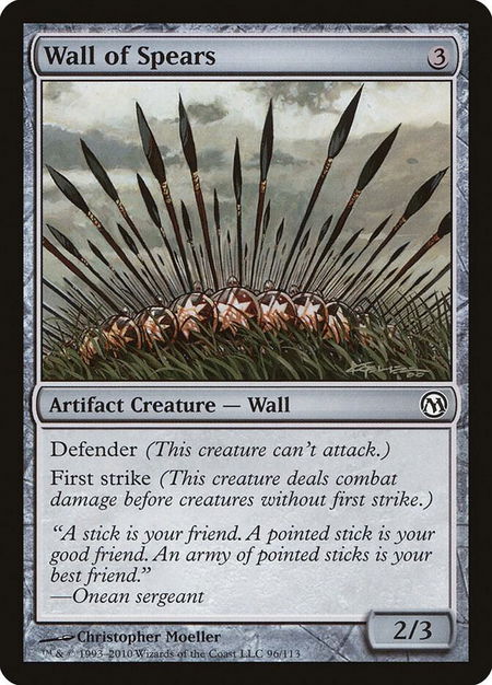 Wall of Spears trading card from Duels of the Planeswalkers Wall of Spears - Duels of the Planeswalkers Magic: The Gathering trading card