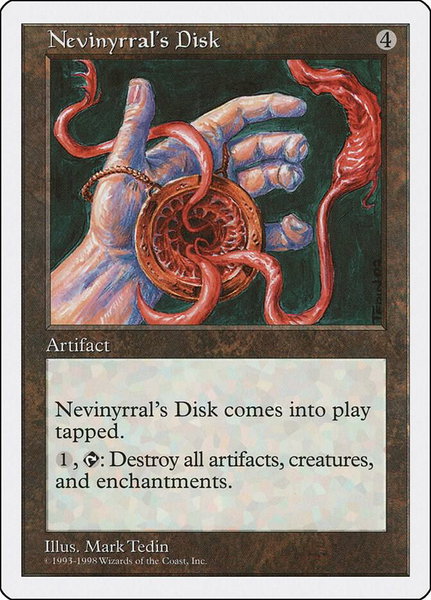 Nevinyrral's Disk trading card from Anthologies Nevinyrral's Disk - Anthologies Magic: The Gathering trading card