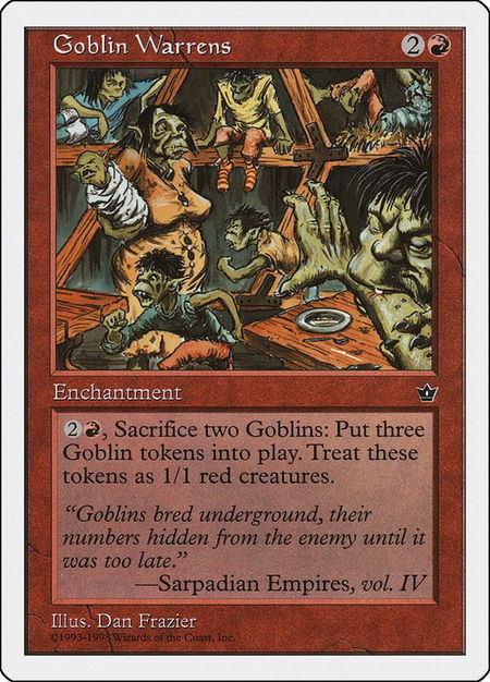 Goblin Warrens trading card from Anthologies Goblin Warrens - Anthologies Magic: The Gathering trading card