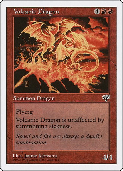 Volcanic Dragon trading card from Anthologies Volcanic Dragon - Anthologies Magic: The Gathering trading card