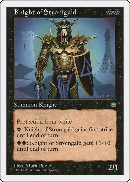 Knight of Stromgald trading card from Anthologies Knight of Stromgald - Anthologies Magic: The Gathering trading card