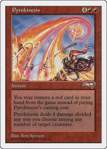 Pyrokinesis trading card from Anthologies Pyrokinesis - Anthologies Magic: The Gathering trading card
