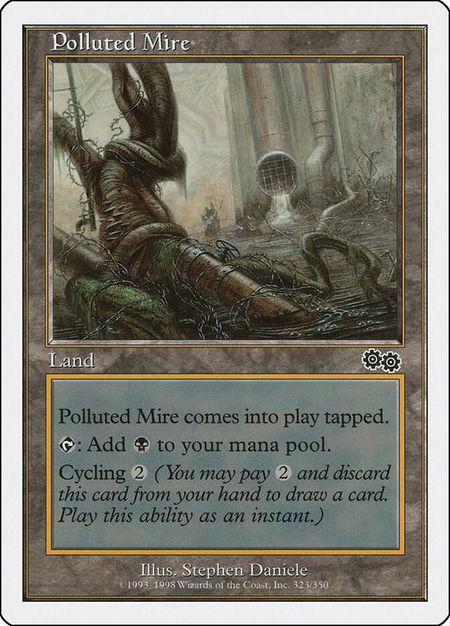 Polluted Mire trading card from Anthologies Polluted Mire - Anthologies Magic: The Gathering trading card