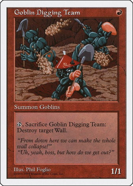 Goblin Digging Team trading card from Anthologies Goblin Digging Team - Anthologies Magic: The Gathering trading card