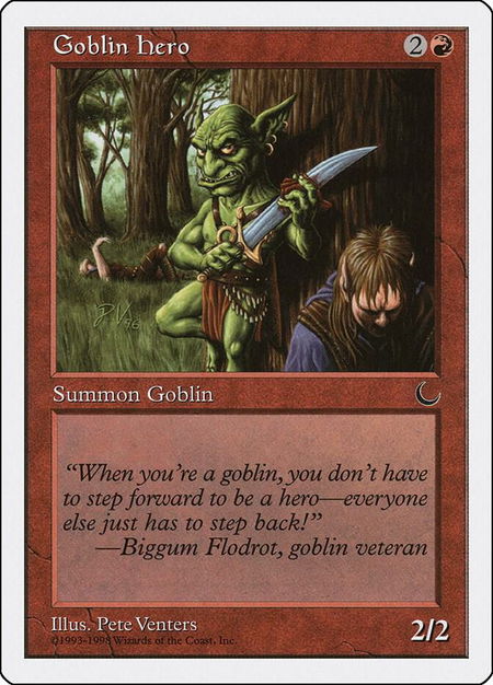 Goblin Hero trading card from Anthologies Goblin Hero - Anthologies Magic: The Gathering trading card