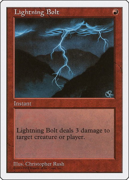 Lightning Bolt trading card from Anthologies Lightning Bolt - Anthologies Magic: The Gathering trading card