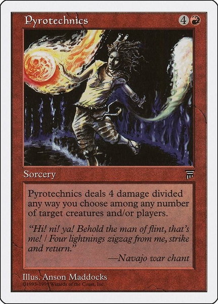 Pyrotechnics trading card from Anthologies Pyrotechnics - Anthologies Magic: The Gathering trading card
