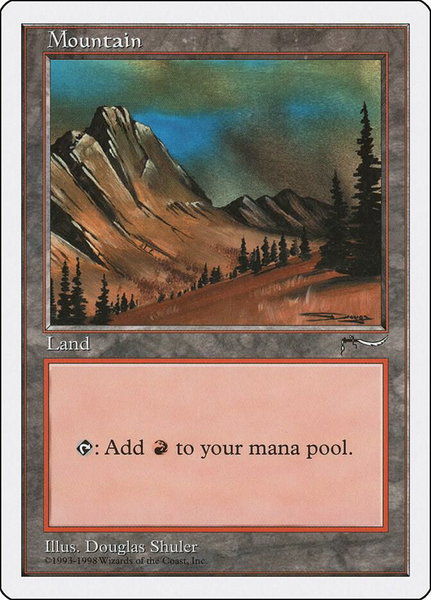 Mountain (Arabian Nights) trading card from Anthologies Mountain (Arabian Nights) - Anthologies Magic: The Gathering trading card