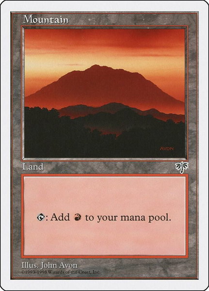 Mountain (Mirage) trading card from Anthologies Mountain (Mirage) - Anthologies Magic: The Gathering trading card