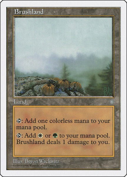 Brushland trading card from Anthologies Brushland - Anthologies Magic: The Gathering trading card
