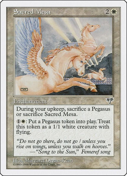 Sacred Mesa trading card from Anthologies Sacred Mesa - Anthologies Magic: The Gathering trading card