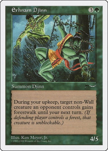 Erhnam Djinn trading card from Anthologies Erhnam Djinn - Anthologies Magic: The Gathering trading card