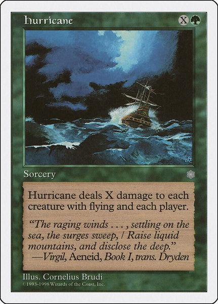 Hurricane trading card from Anthologies Hurricane - Anthologies Magic: The Gathering trading card