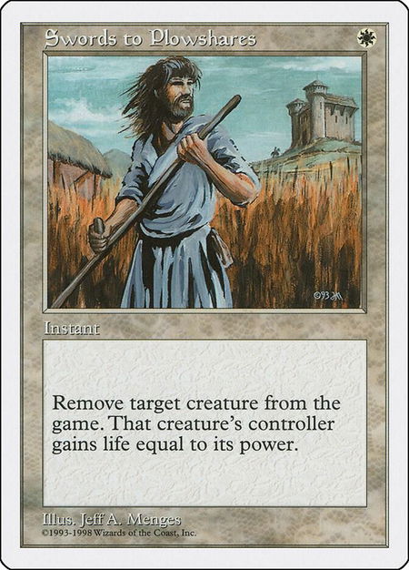 Swords to Plowshares - Anthologies Magic: The Gathering trading card