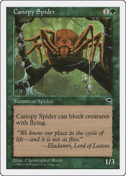 Canopy Spider trading card from Anthologies Canopy Spider - Anthologies Magic: The Gathering trading card