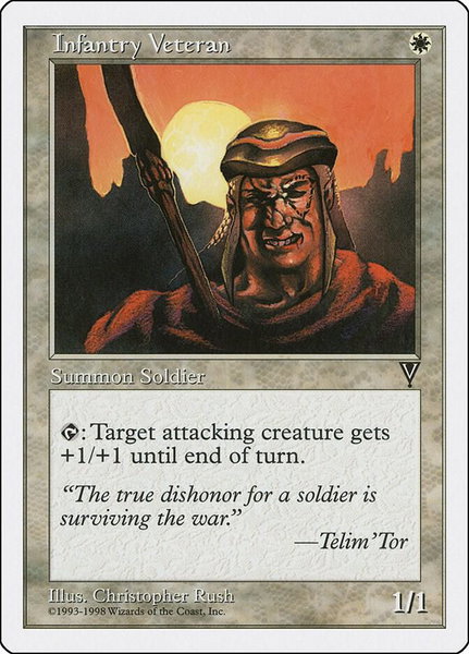 Infantry Veteran trading card from Anthologies Infantry Veteran - Anthologies Magic: The Gathering trading card