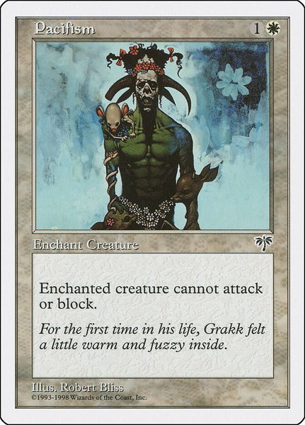 Pacifism trading card from Anthologies Pacifism - Anthologies Magic: The Gathering trading card