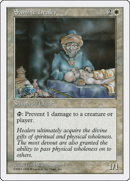 Samite Healer - Anthologies Magic: The Gathering trading card
