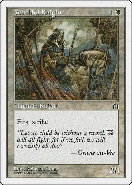 Youthful Knight trading card from Anthologies Youthful Knight - Anthologies Magic: The Gathering trading card