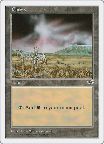 Plains (Mirage) trading card from Anthologies Plains (Mirage) - Anthologies Magic: The Gathering trading card