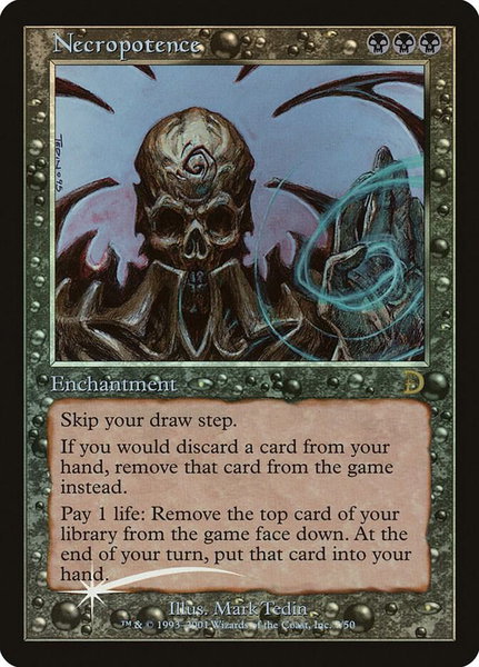 Necropotence trading card from Deckmasters Garfield vs Finkel Necropotence - Deckmasters Garfield vs Finkel Magic: The Gathering trading card
