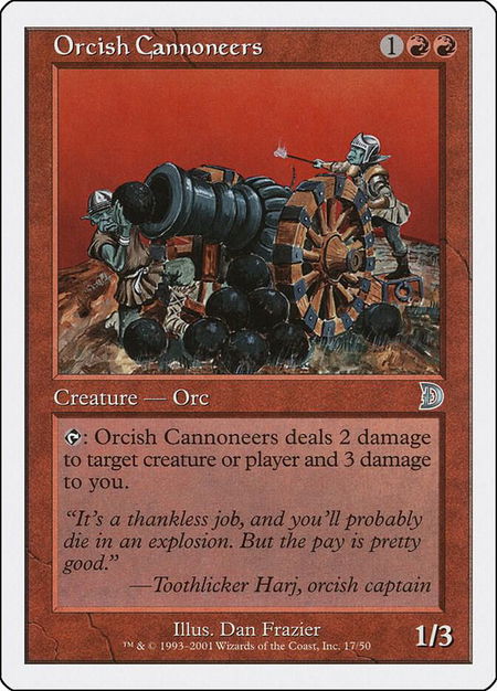Orcish Cannoneers - Deckmasters Garfield vs Finkel Magic: The Gathering trading card