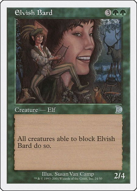 Elvish Bard - Deckmasters Garfield vs Finkel Magic: The Gathering trading card