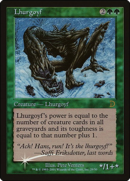 Lhurgoyf trading card from Deckmasters Garfield vs Finkel Lhurgoyf - Deckmasters Garfield vs Finkel Magic: The Gathering trading card