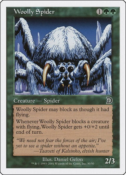 Woolly Spider trading card from Deckmasters Garfield vs Finkel Woolly Spider - Deckmasters Garfield vs Finkel Magic: The Gathering trading card