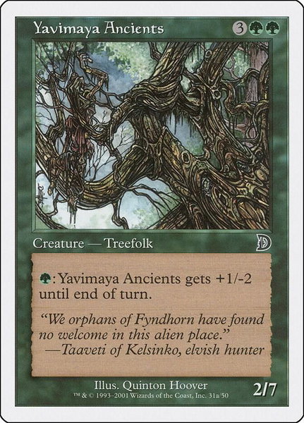 Yavimaya Ancients (31a) trading card from Deckmasters Garfield vs Finkel Yavimaya Ancients (31a) - Deckmasters Garfield vs Finkel Magic: The Gathering trading card