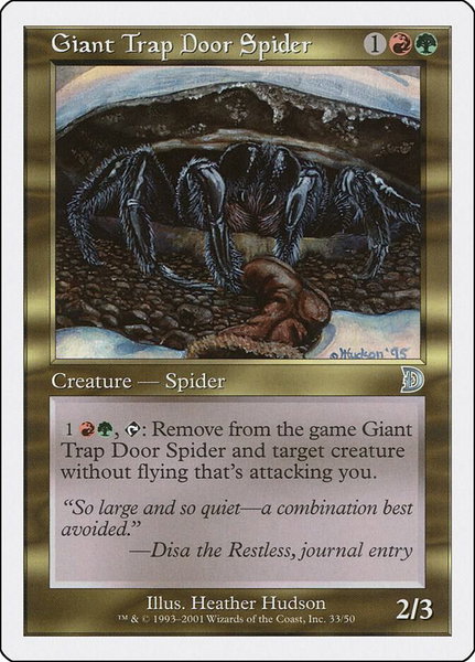Giant Trap Door Spider trading card from Deckmasters Garfield vs Finkel Giant Trap Door Spider - Deckmasters Garfield vs Finkel Magic: The Gathering trading card