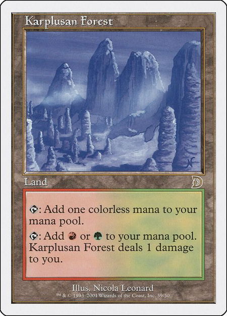 Karplusan Forest - Deckmasters Garfield vs Finkel Magic: The Gathering trading card