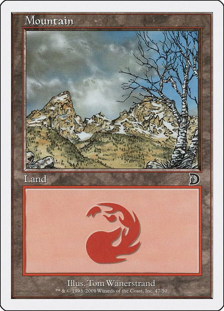 Mountain (47) - Deckmasters Garfield vs Finkel Magic: The Gathering trading card