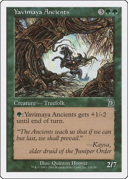 Yavimaya Ancients (31b) trading card from Deckmasters Garfield vs Finkel Yavimaya Ancients (31b) - Deckmasters Garfield vs Finkel Magic: The Gathering trading card