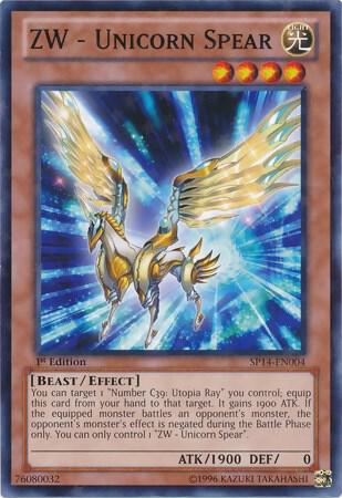 ZW - Unicorn Spear (Starfoil) trading card from Star Pack 2014 ZW - Unicorn Spear (Starfoil) - Star Pack 2014 YuGiOh trading card